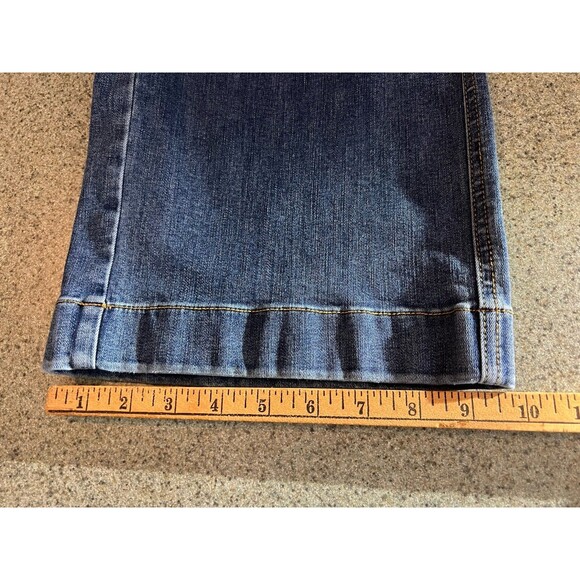 Talbots Flawless High Waist Wide Leg Cropped Jeans Size 10 Side Buttons - Picture 8 of 13